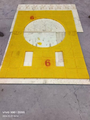 2200X1800 MM Rotary Table Anti-Slip Mat Material PU Yellow Colour With Steel Nails