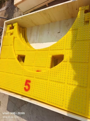 2200X1800 MM Rotary Table Anti-Slip Mat Material PU Yellow Colour With Steel Nails