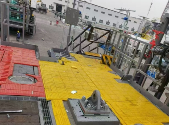 Rotary Table Anti Slip Mat with 84"X67" Size Protruding Rivets and Sewage Groove Design for Enhanced Safety